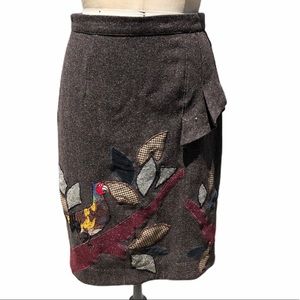 Floreat by Anthropologie wool brown tweed skirt